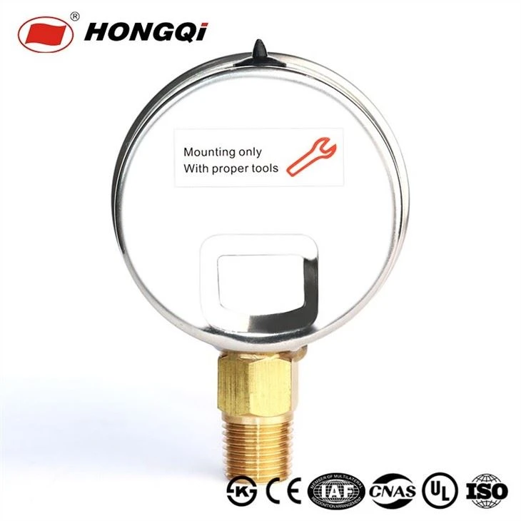 Simplified version of shockproof pressure gauge